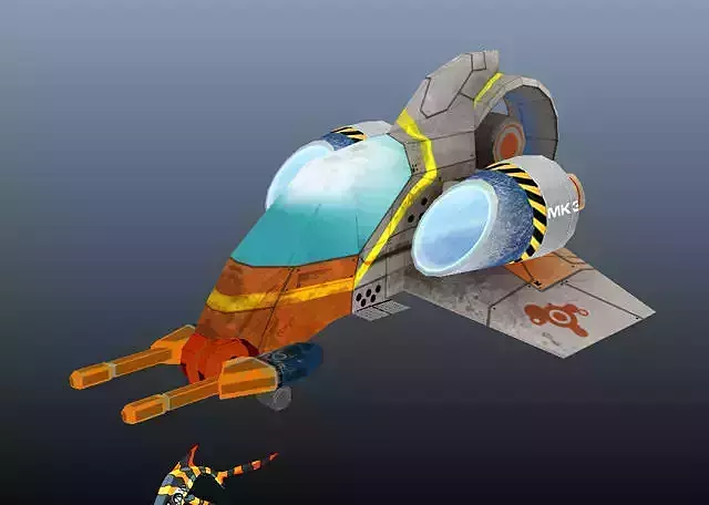 Advanced Gunship Low-poly 3D model