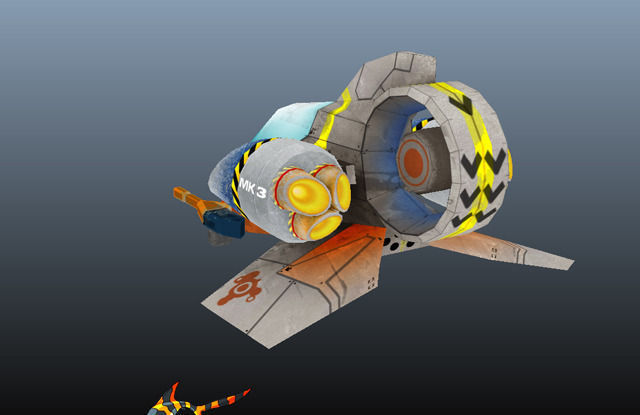 Advanced Gunship Low-poly 3D model_3