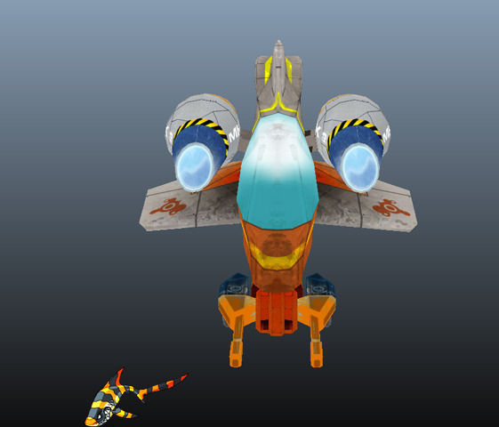 Advanced Gunship Low-poly 3D model_13