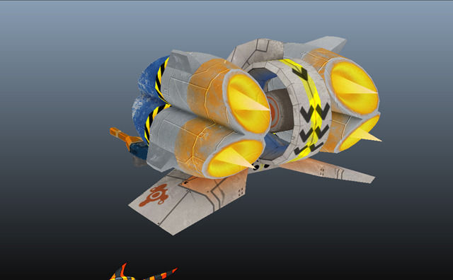 Advanced Gunship Low-poly 3D model_2