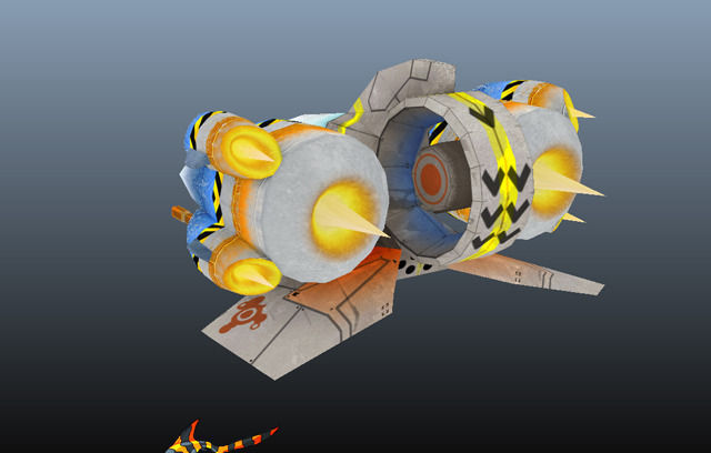 Advanced Gunship Low-poly 3D model_8