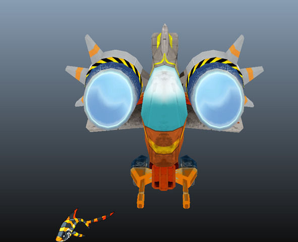Advanced Gunship Low-poly 3D model_5