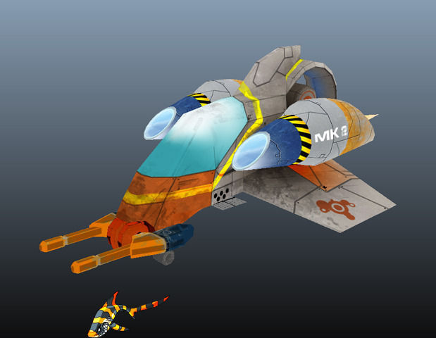Advanced Gunship Low-poly 3D model_6