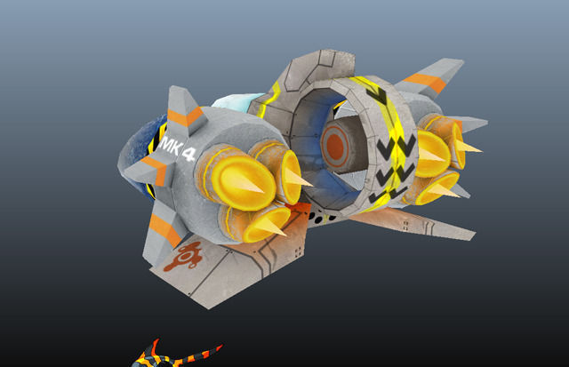Advanced Gunship Low-poly 3D model_9