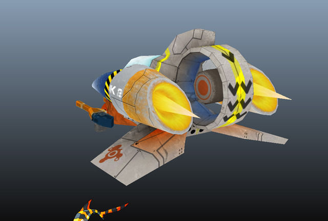 Advanced Gunship Low-poly 3D model_1