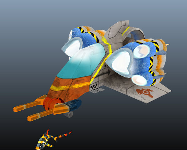Advanced Gunship Low-poly 3D model_14