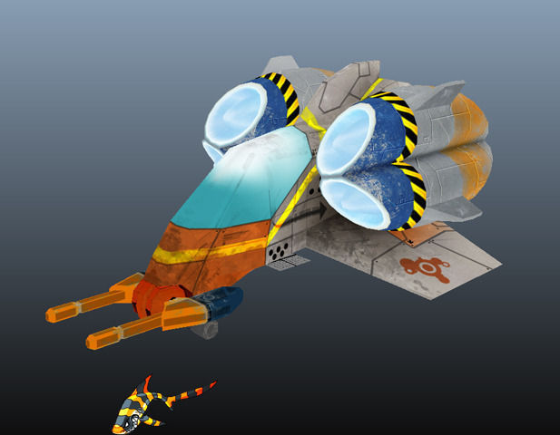 Advanced Gunship Low-poly 3D model_12