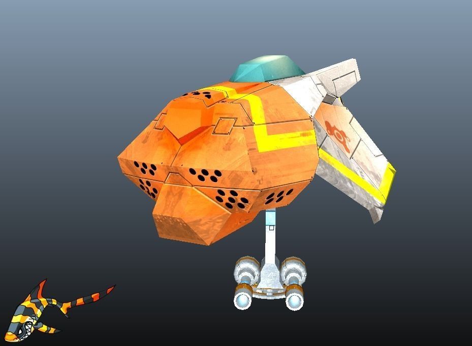 Advanced Scoutship Low-poly 3D model_3