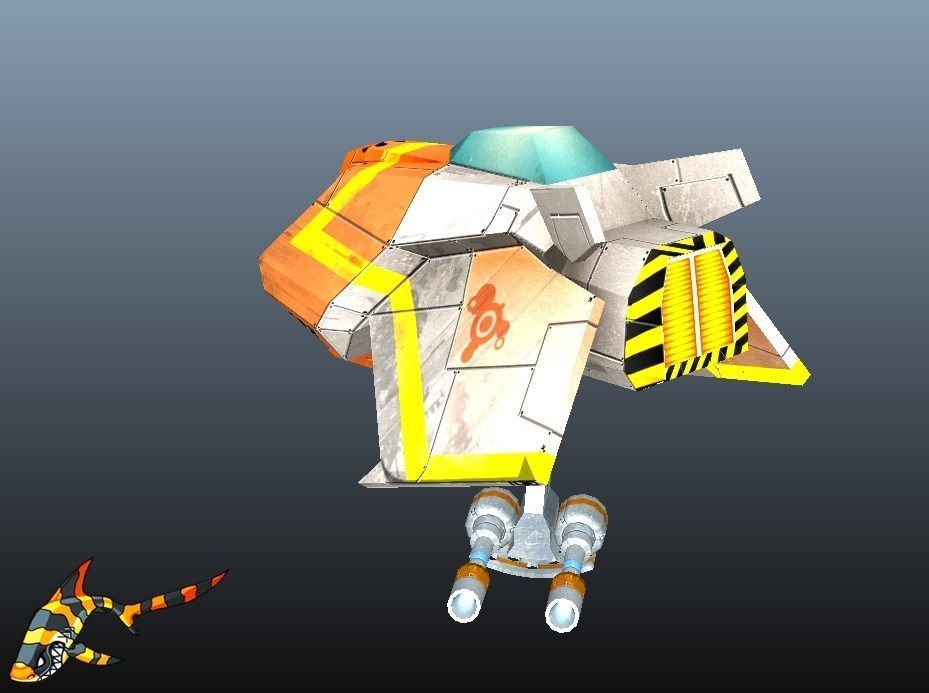 Advanced Scoutship Low-poly 3D model_2