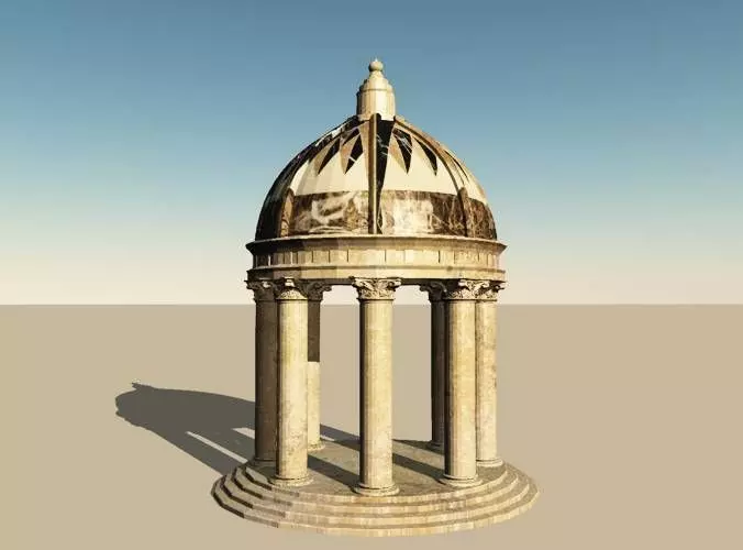 Roman Dome Garden Folly 3D model_0