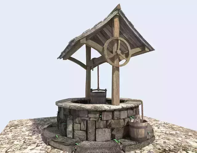 medieval water well 3D model