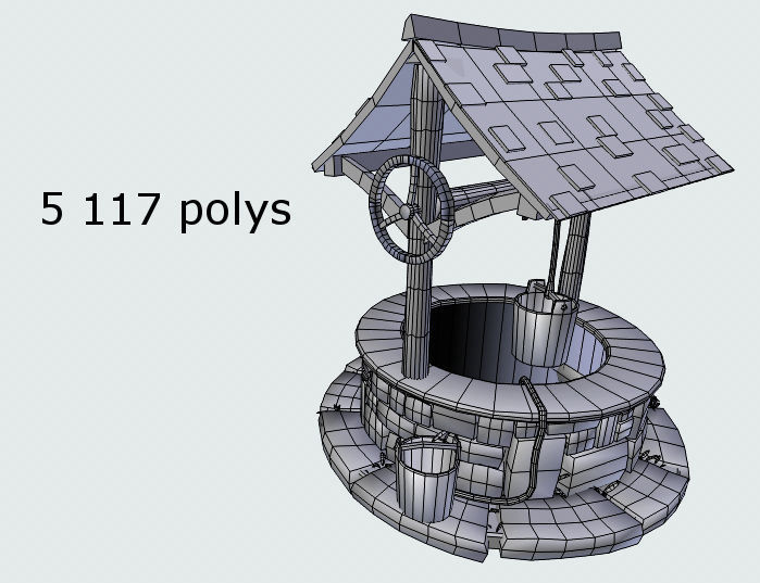 medieval water well 3D model_5