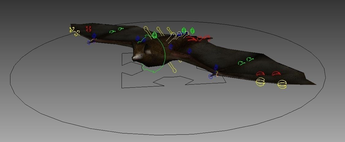 Bat Rigged and Animated Low-poly 3D model_1