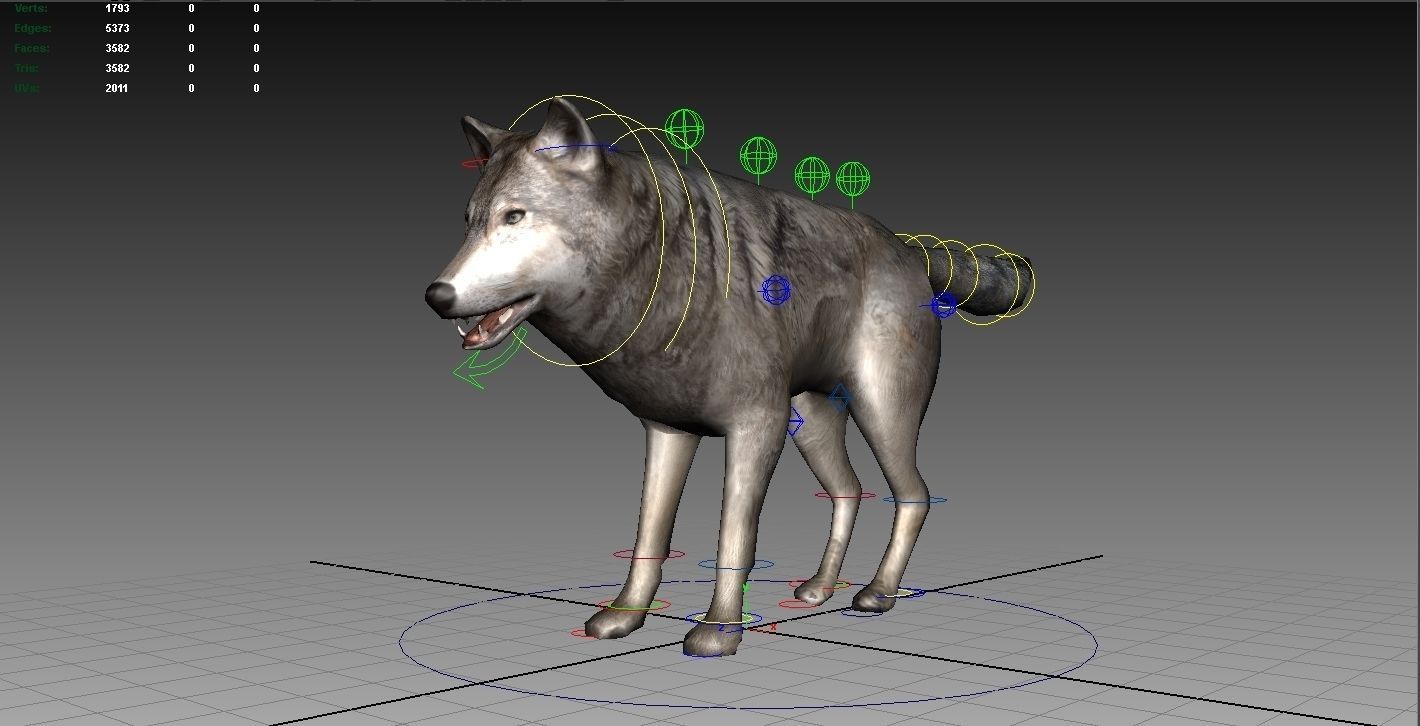 Wolf Rigged and Animated Low-poly 3D model_6