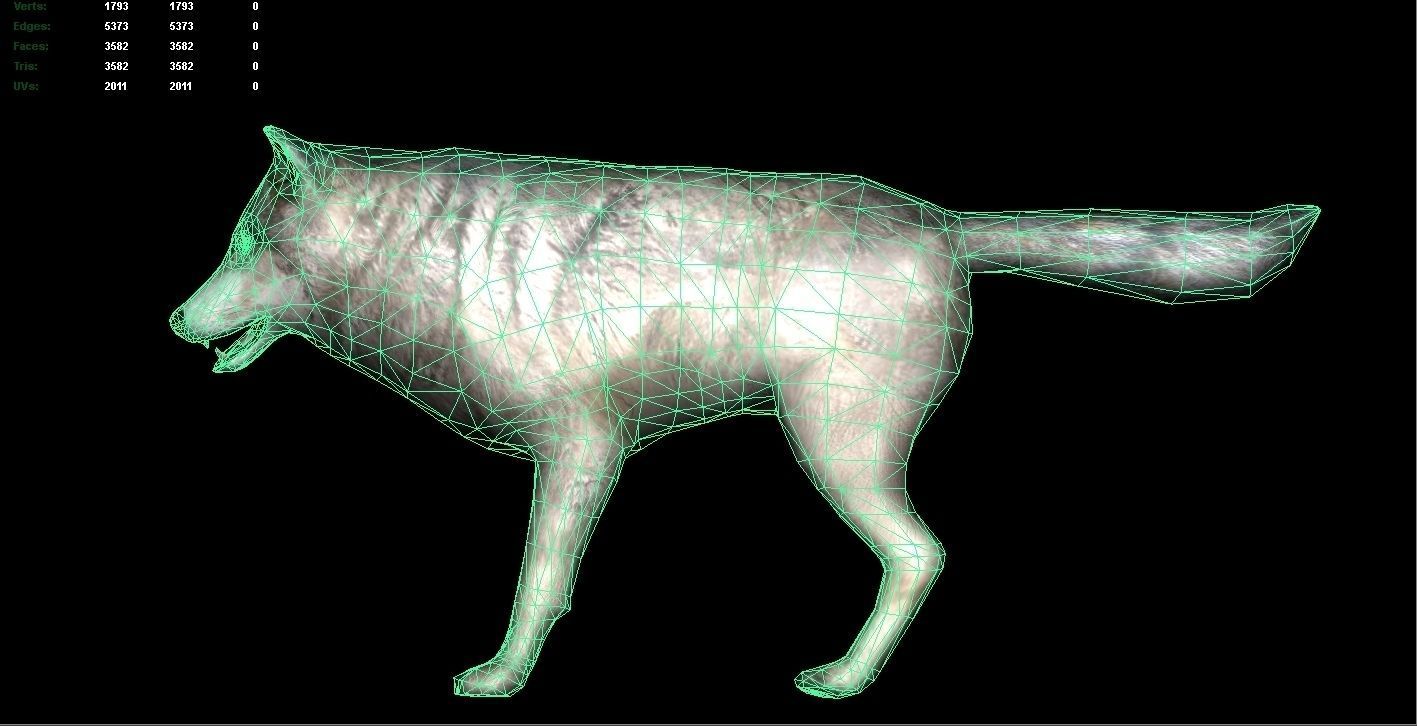 Wolf Rigged and Animated Low-poly 3D model_3