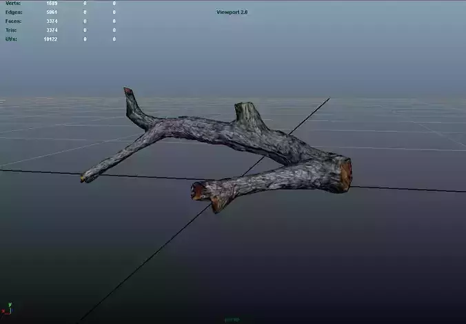 Tree Stump Debris Low Poly 