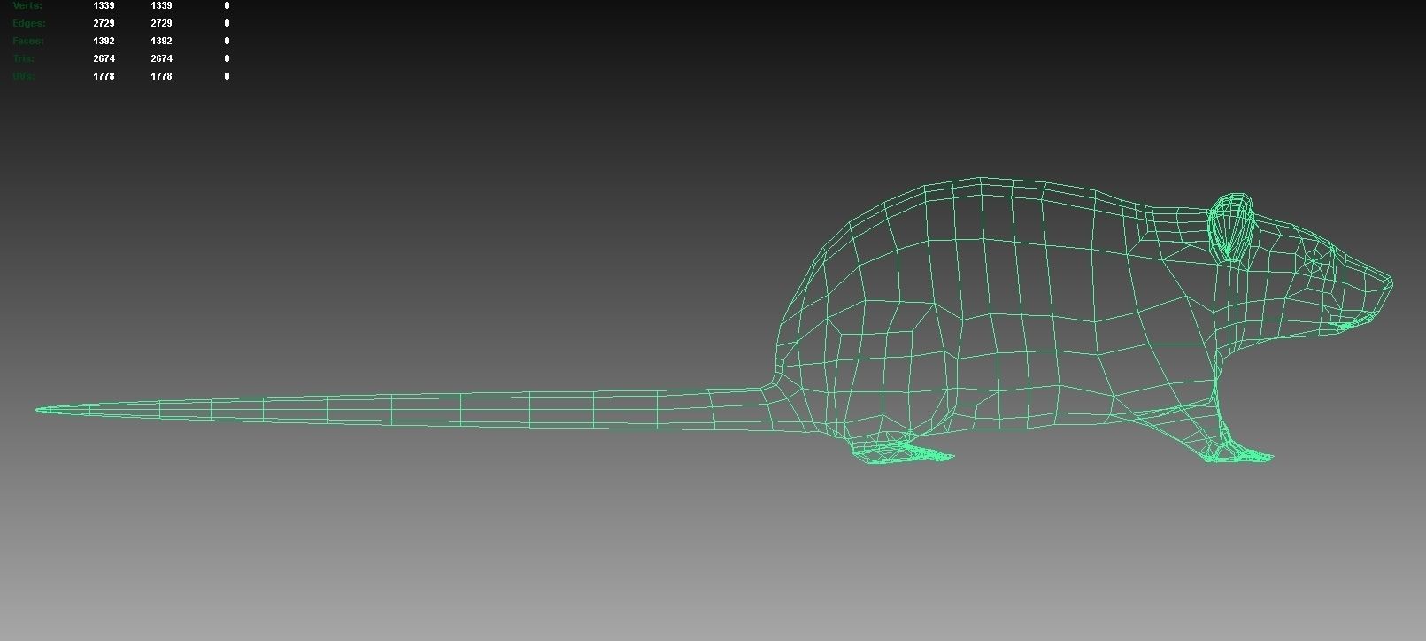 Rat Rigged and Animated Low-poly 3D model_4