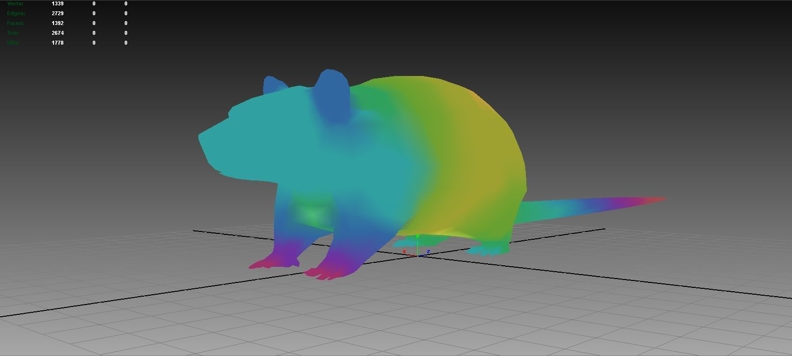 Rat Rigged and Animated Low-poly 3D model_6