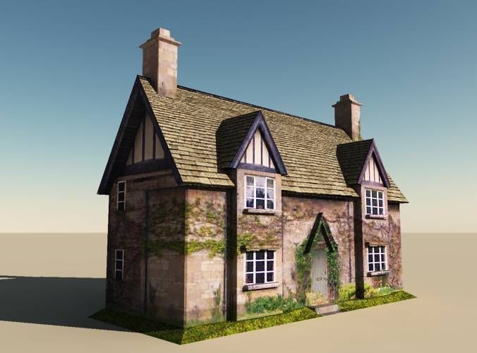 Winchcombe Cottage Low-poly 3D model_2