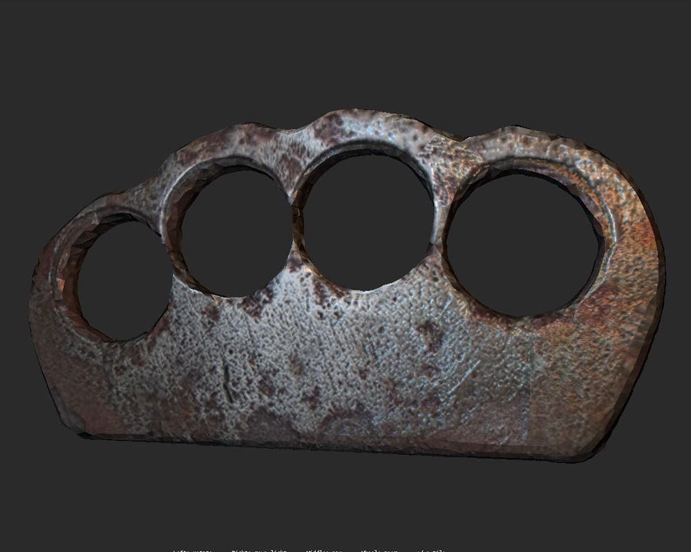 Realistic brass knuckles Low-poly 3D model_7