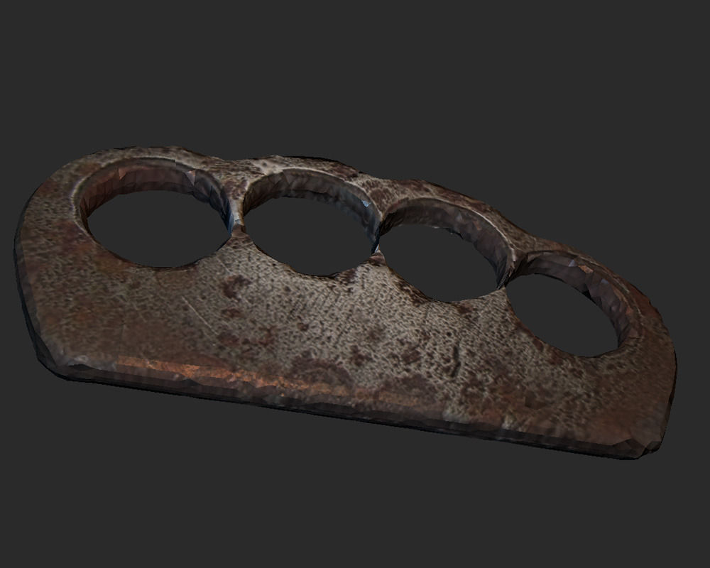 Realistic brass knuckles Low-poly 3D model_2