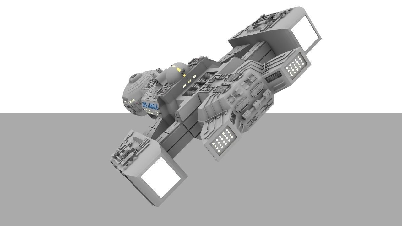 USS Langley Gunship 3D model_5