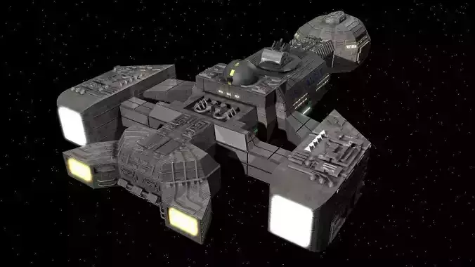 USS Langley Gunship 3D model