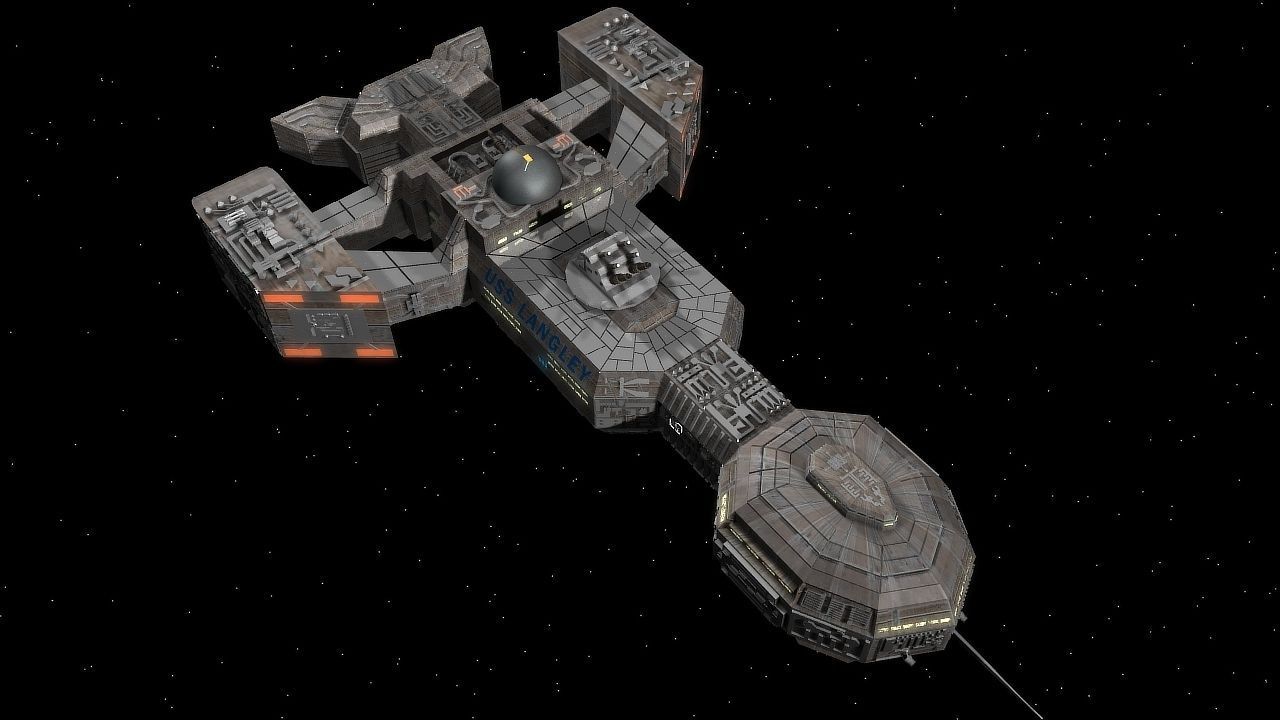 USS Langley Gunship 3D model_1
