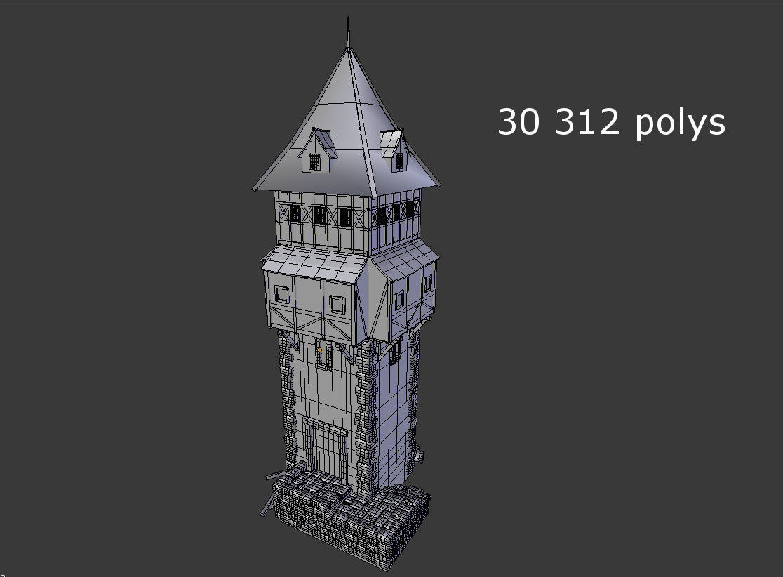 tower stone with door 3D model_12