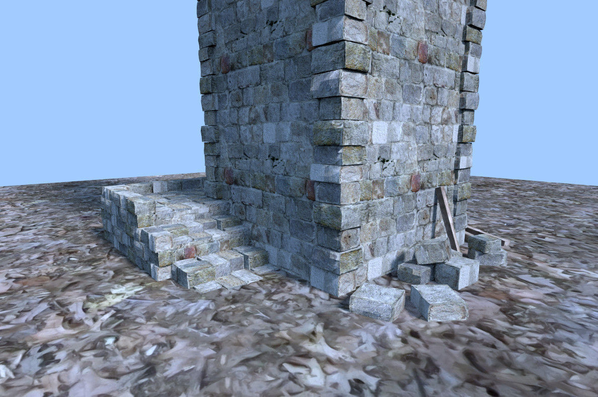 tower stone with door 3D model_10
