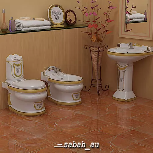 Stylish Toilet Set 3D model