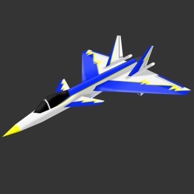 MSF fighter jet flying in sky 3D model_2