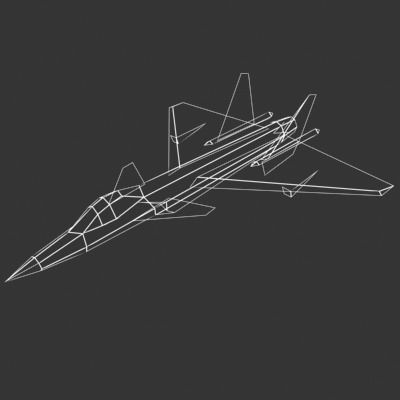 MSF fighter jet flying in sky 3D model_5