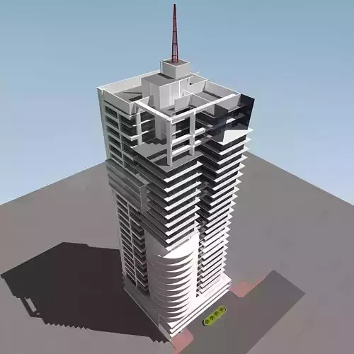 Commercial Building Multistory 3D model