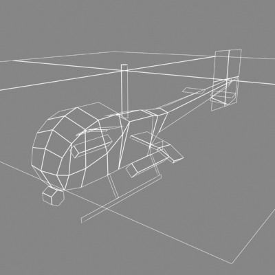 Helicopter orange flying in sky 3D model_5
