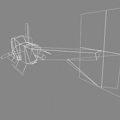 Helicopter orange flying in sky 3D model_3