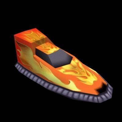 HoverCraft2 boat with flames 3D model_0