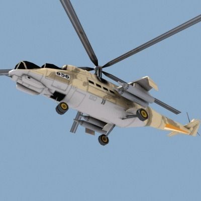 mi24 russian military helicopter 3D model_8