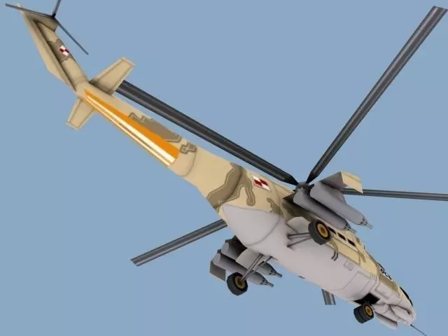 mi24 russian military helicopter 3D model_0