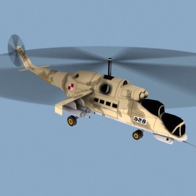 mi24 russian military helicopter 3D model_4
