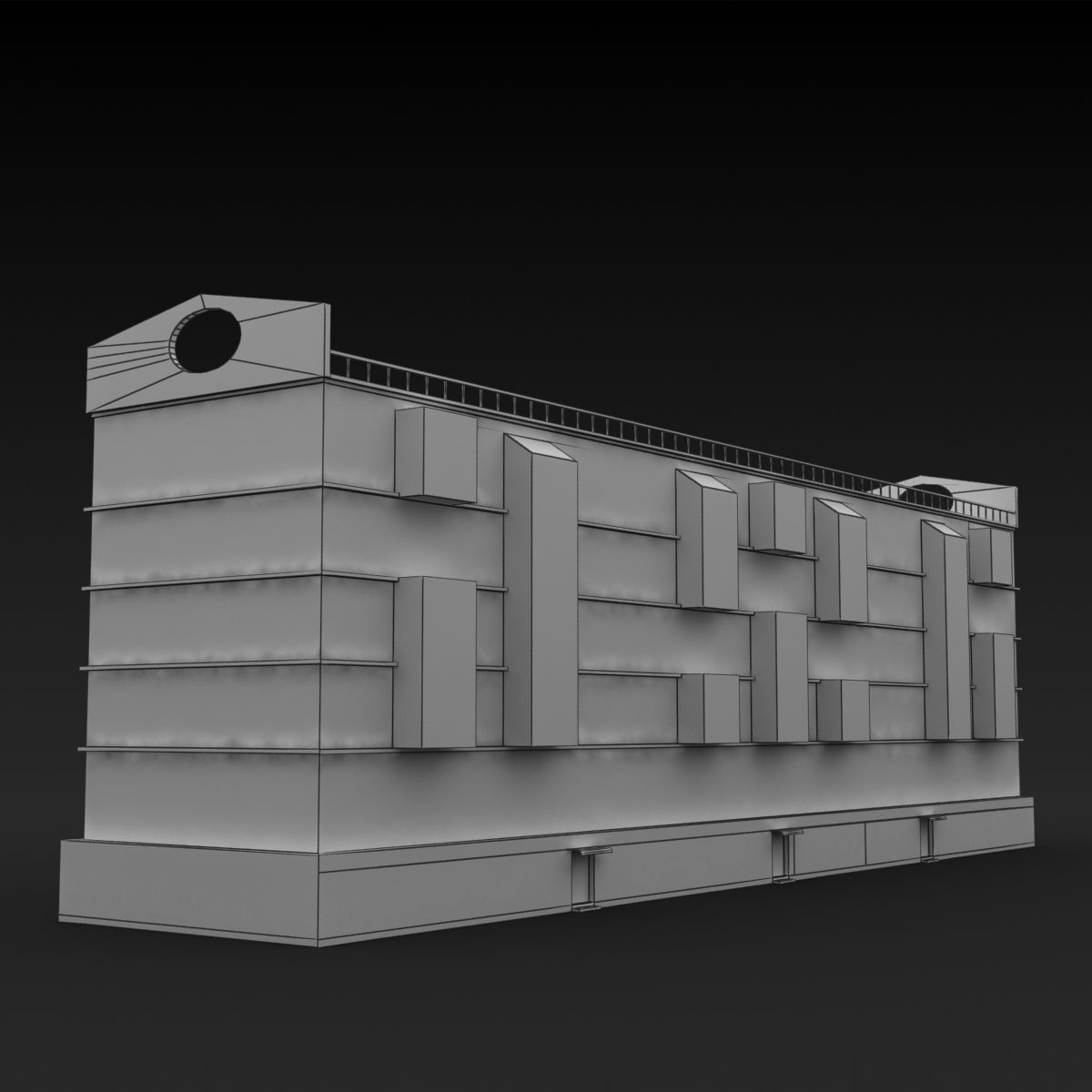 Building Lowpoly apartment - apartment Low-poly 3D model_6