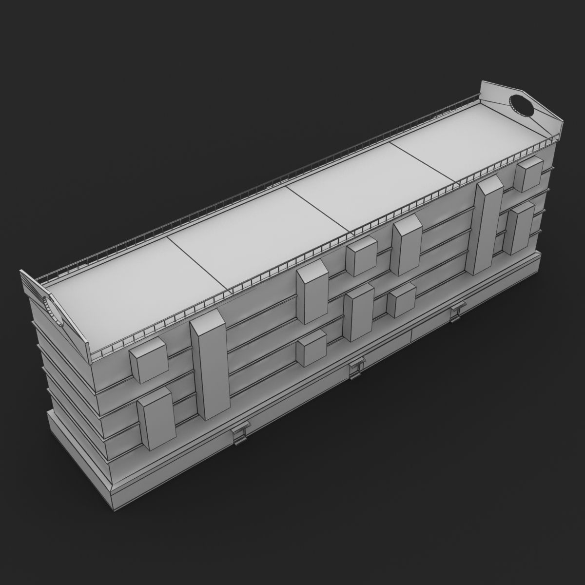 Building Lowpoly apartment - apartment Low-poly 3D model_13