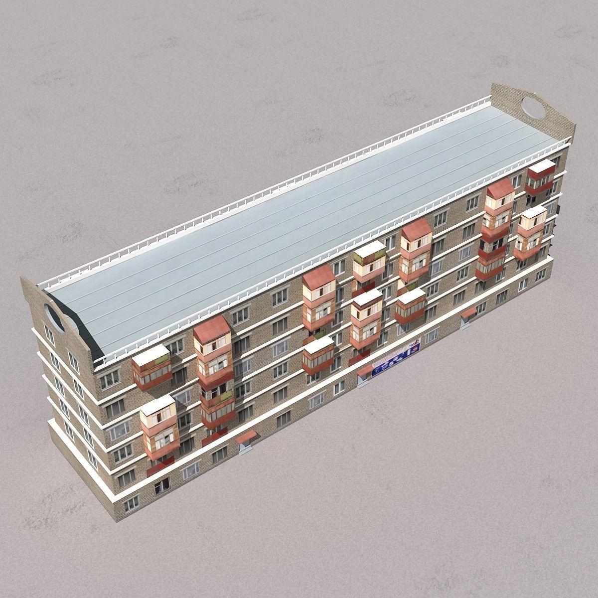 Building Lowpoly apartment - apartment Low-poly 3D model_2