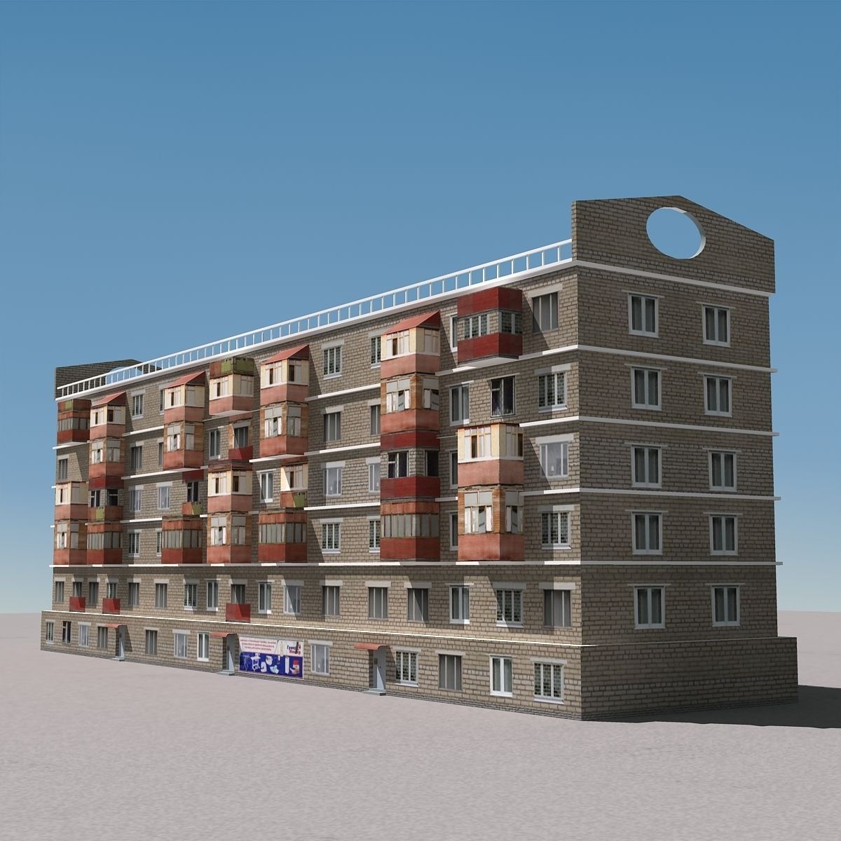 Building Lowpoly apartment - apartment Low-poly 3D model_4