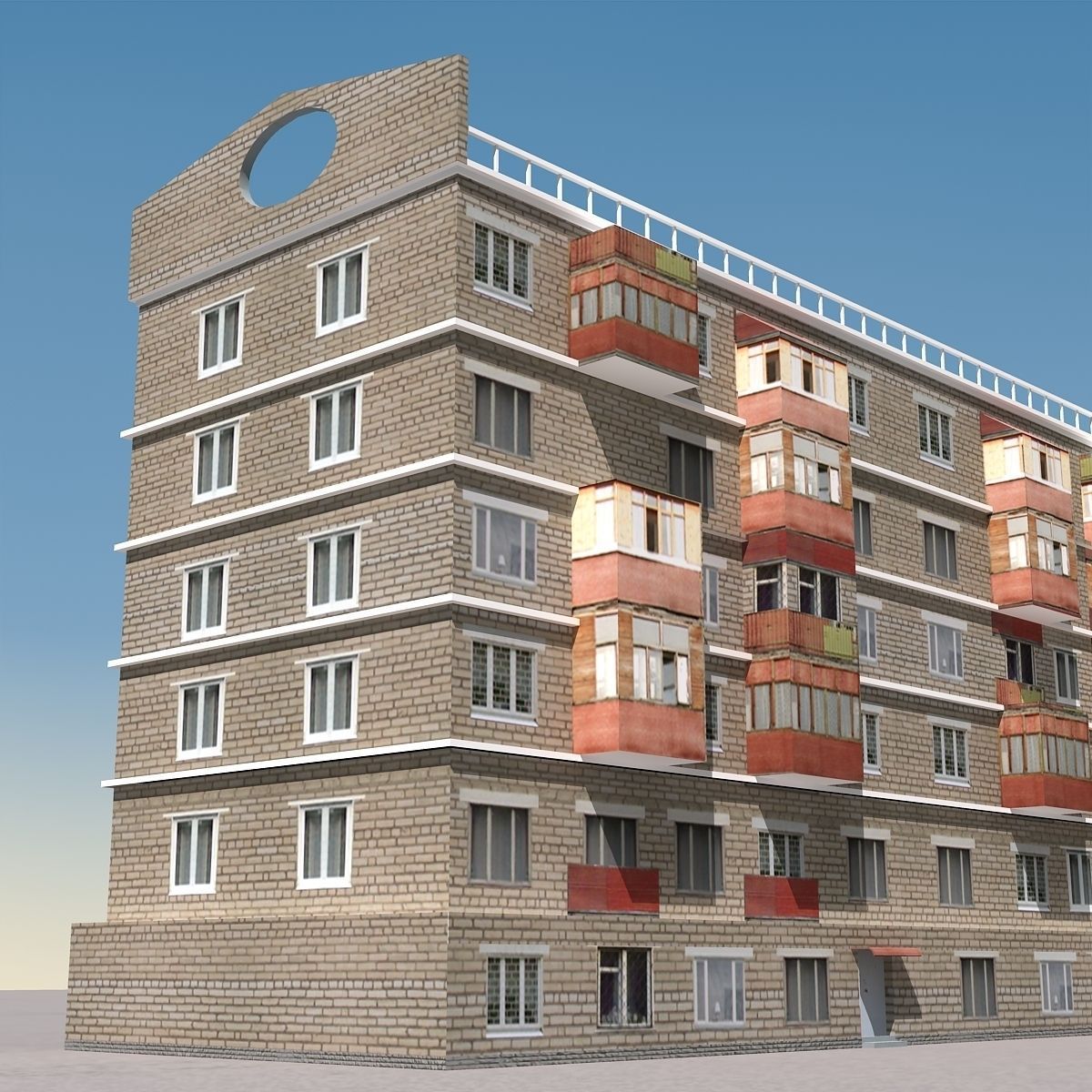 Building Lowpoly apartment - apartment Low-poly 3D model_8