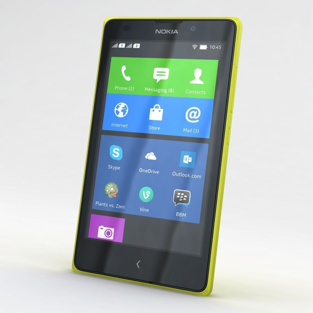 Nokia XL and XL Dual Yellow 3D model_2