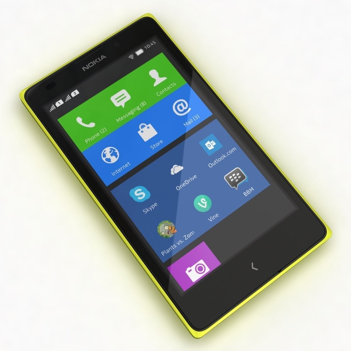 Nokia XL and XL Dual Yellow 3D model_5