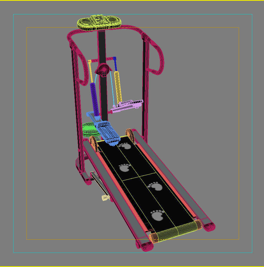 Treadmill tread machine with paws 3D model_18