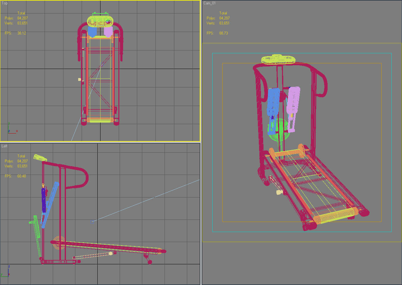 Treadmill tread machine with paws 3D model_20