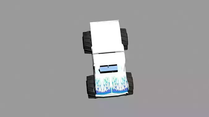 Monster Truck blue and white Free 3D model